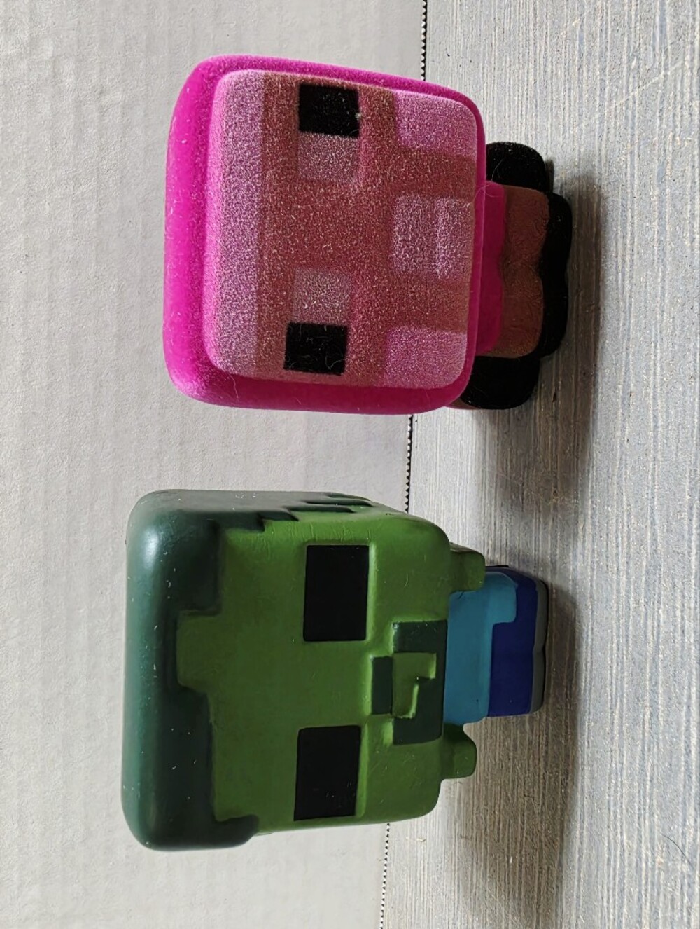 Minecraft SquishMe (Lot of 2) Squish Just Toys Zombie Pink Flock Textured Sheep